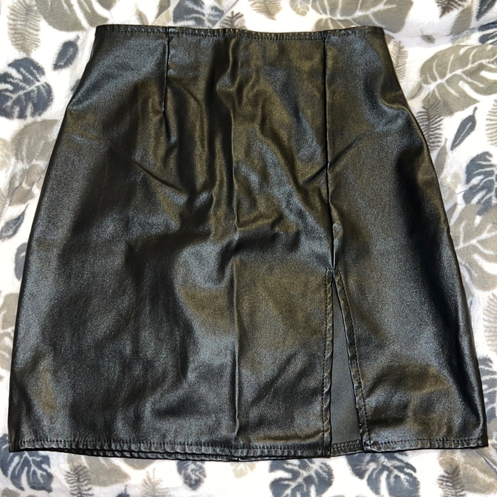 Black Leather Mini skirt